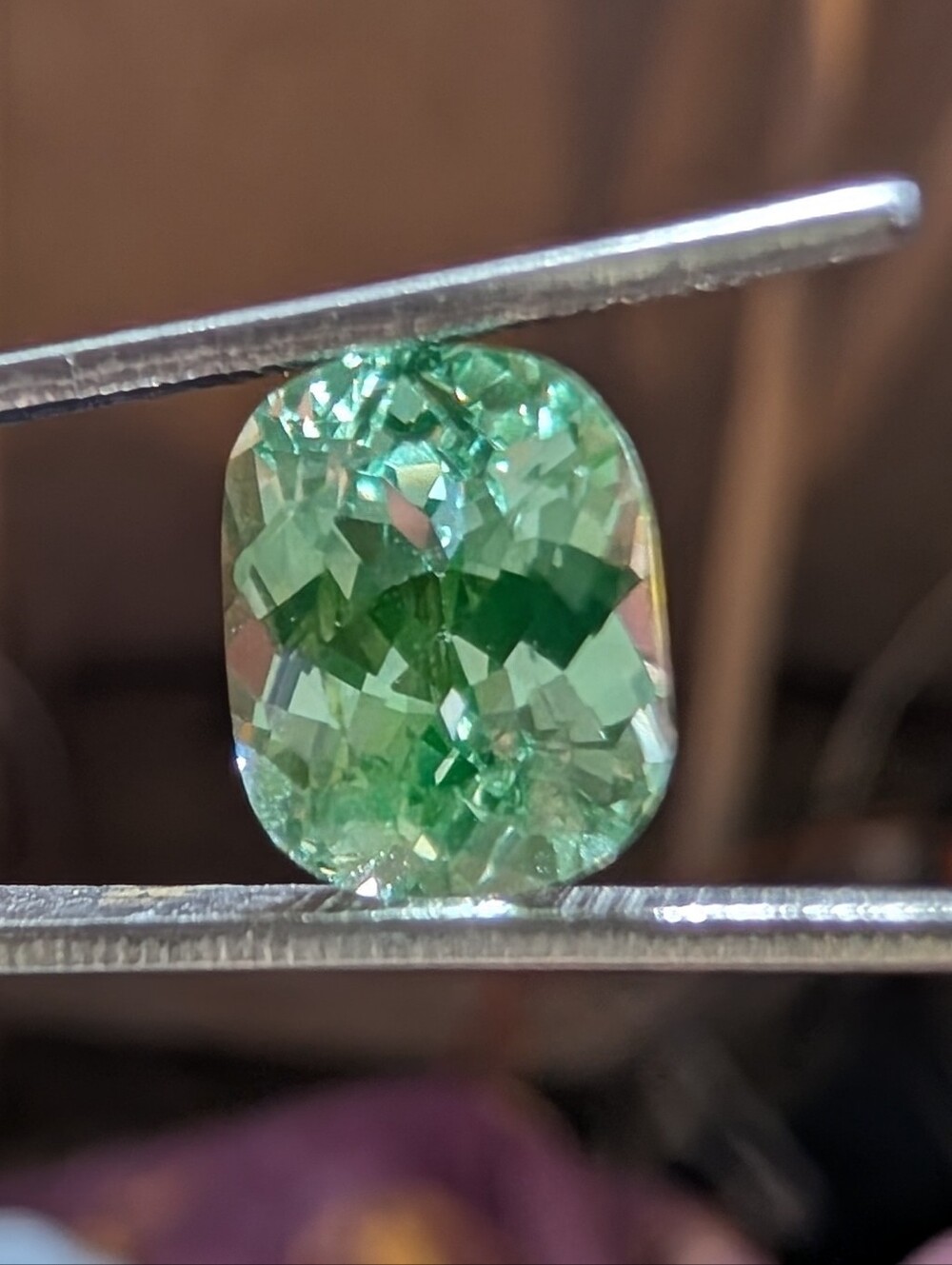 3.5 Carat Cushion Cut Green Sapphire Loose Gemstone